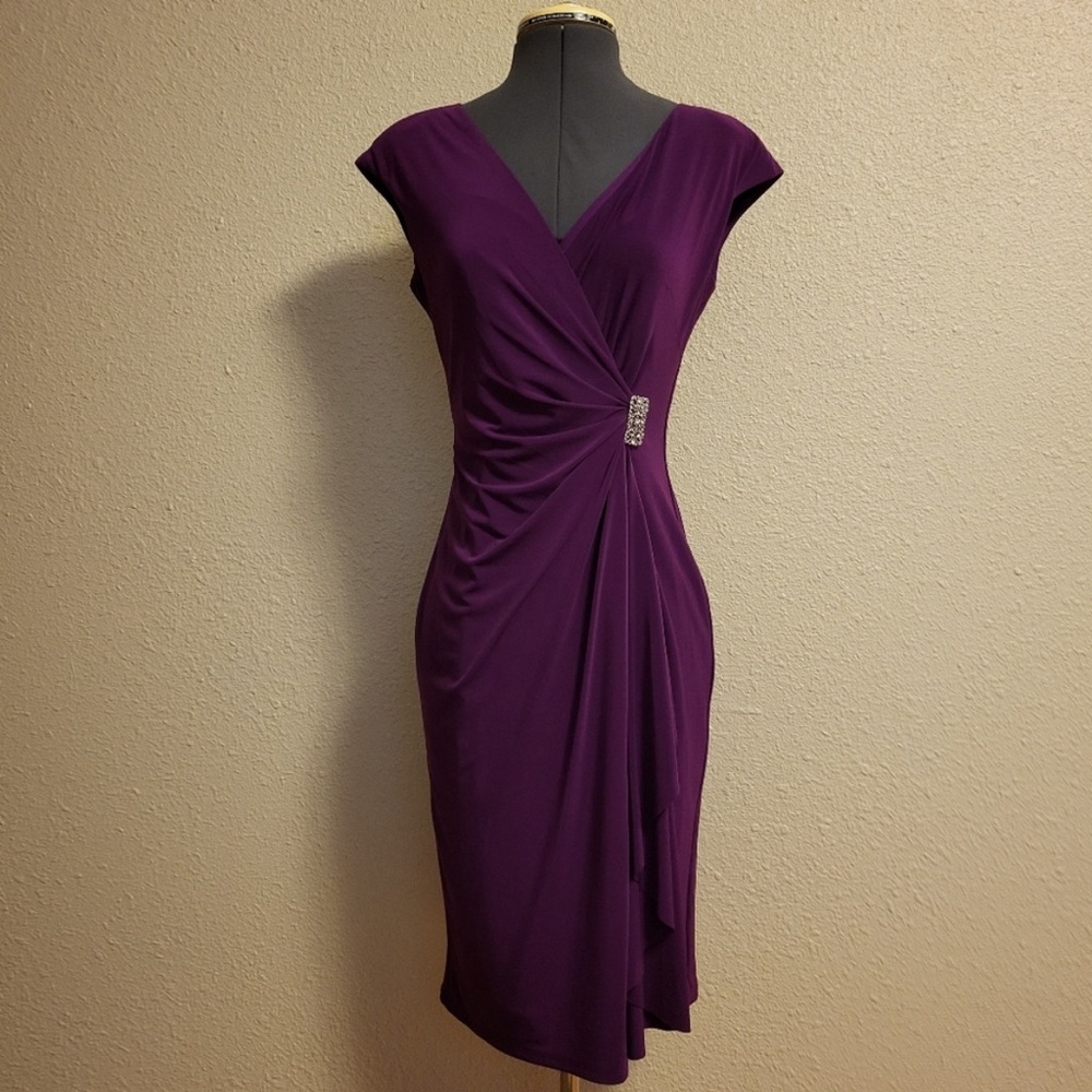 American Living Eggplant (Purple/Maroon) Color Wrap Dress Size 4